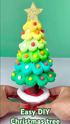 DiY Christmas Tree Making With Clay🎄🤶 How To Make A Cute Christmas Tree # shorts #diy #christmas