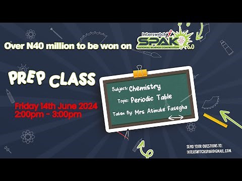 InterswitchSPAK 6.0 Prep Class : Chemistry - Periodic Table and Chemical Reactions