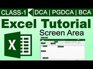 1- DCA | PGDCA | BCA- Excel's Screen Layout and Features | Step-by-Step Tutorial | MS Excel Tutorial