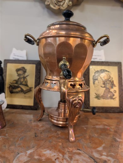 Antique Copper & Brass Tea Kettle on Stand With Spirit Burner | Vintage Art Nouveau Hot Water Urn | Heart Cutout Detail | Victorian Style - Etsy