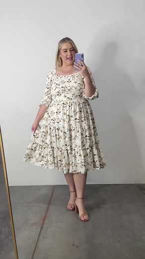 Marta Smocked Midi Dress Try-On with Victoria