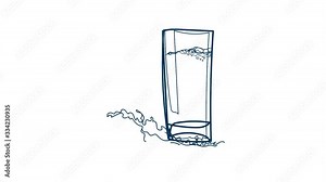 water splash art line draw process isolated white board