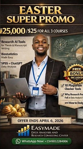 Research Thesis AI Tools Mastering+ Biostatistics Beginners Class+ SPSS Data Analysis Training.