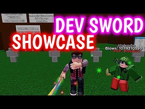 Showcasing the Dev Sword from Beat Up Dummies Simulator