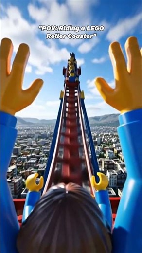 POV: Riding a LEGO Roller Coaster 🎢 #lego #pov #rollercoaster #themepark #usa
