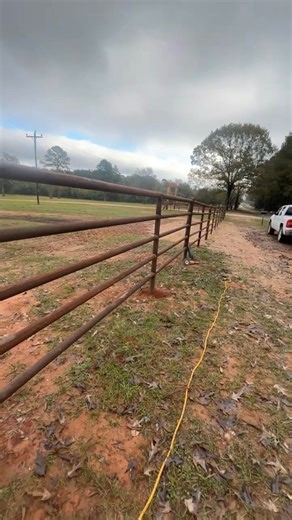 Beautiful pipe fence 4-1/2” and 2-7/8 posts with 2-7/8” top rail and 4 2-3/8” rails | STA-Welding & Fencing