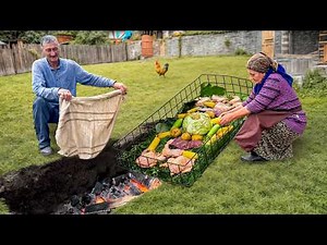 Primitive Underground Pit Cooking – Authentic Village Feast