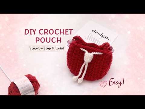 How to Crochet a Cute Drawstring Pouch | Easy DIY