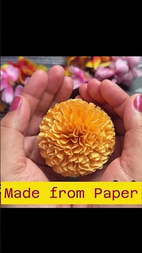 Paper Marigold Flower Making 🌼 | Easy Diwali Decoration Idea #diy