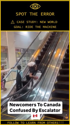 Human.Error.Study on Instagram: "ANALYSIS: When the Floor Starts Moving ⚠️ Case File: 022-MIGRANT Subject Status: Confused / Vertical Transport Failed Behavioral Breakdown: A group of individuals encounters a mechanized transport system (Escalator) for the first time. The lack of exposure creates a Psychological Freeze Response. The Tactical Failure: The Hesitation: The escalator requires commitment. The lead subject steps on but hesitates to shift weight, causing an immediate loss of equilibriu