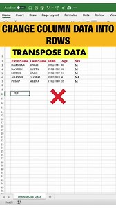 Change Column Data into Rows #Excel #exceltricks🔥 #Msexcel | A1 Star Institute
