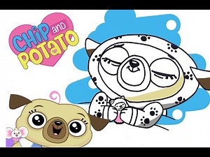 CHIP AND POTATO How to Draw for Kids - Learn Colors - Cartoon Coloring Pages for Children