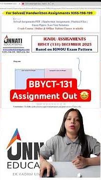 IGNOU BBYCT 131 Solved Assignment 2024-25 | BBYCT 131 Handwritten Assignment 2025