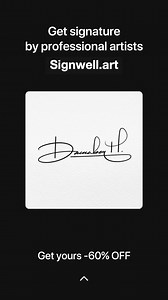 ✍🏻 We design signatures for professionals ✅ You easily learn how to sign within 30 min with the help of a personalized tutorial ✅ Money back guarantee. If you If don't like the result, we will refund your money 🎁 Get 60% OFF just for today | Signwell Studio