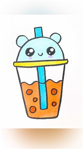 How to draw a cute coffee sipper | easy drawing for kids #stepbystep #simple #artforkids #kidsvideo