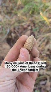 I dug up this .58 caliber Minié ball recently while metal detecting where a Union position was during the Civil War. This Invention, and the increased usage of rifled muskets, lead to high casualty numbers, and signaled a transition from the age old tactic of lining up and firing volleys, to trench warfare and guerilla tactics in North America! #metaldetecting #history | RelicRiley