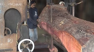 4.8M views · 10K reactions | Giant log vs Bandsaw | Satisfying Biggest Wood Sawmill process | Sawmill & Woodworking | Facebook