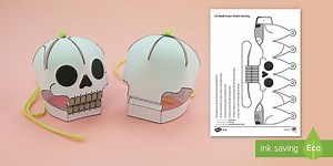 Halloween crafts ks2- Simple 3D Skull