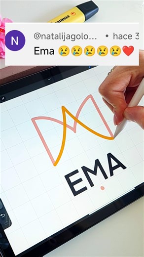 Drawing a logo for Ema #logo #tattooideas #logodesign #logodesigner #nameart #digitalart #namelogo