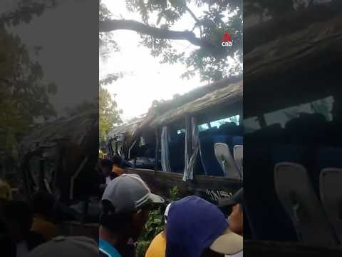 At least 8 killed after tour bus crashes in Indonesia