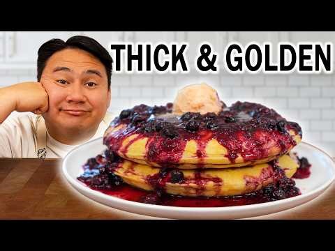 The Best Thick Pancake Recipe w/ Whipped Maple Butter