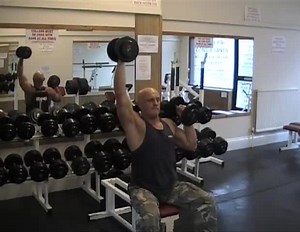 Seated Alternating Neutral Grip Dumbbell Shoulder Press
