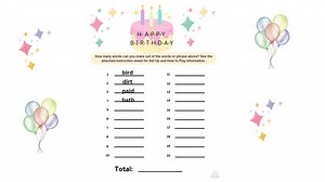 Happy Birthday Word Game: Printable Party Activity (digital Download) for Work, Classrooms, Seniors and More! How Many Words Can You Create? - Etsy UK