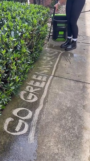 Testing out our 60V Bucket Pressure Washer ;) #Greenworks #GreenworksTools #LifePoweredByGreenworks | Greenworks