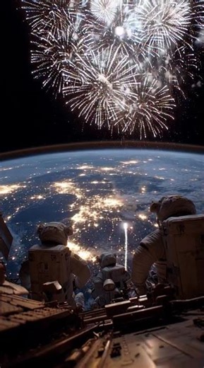 Global fireworks from Space 🎆🎇🧑🏻‍🚀👩🏻‍🚀