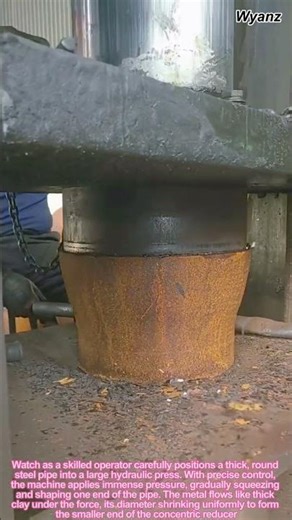 How Metal Pipes Change Shape: The Making of a Concentric Reducer 🔧