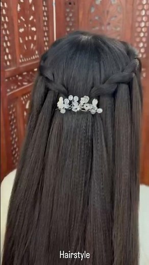 Easy hairstyle tutorial | waterfall hairstyle #hairstyle #hairstyletutorial #ytshorts
