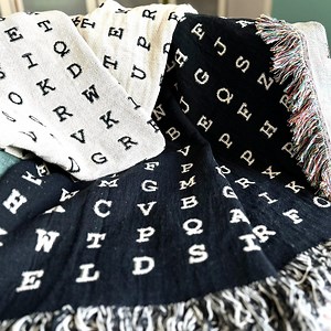 Personalized Word Search Woven Blanket: Custom Cotton Throw With Fun Color Options - Etsy