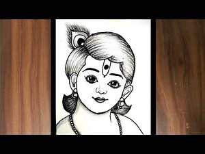 How to drawLittle Krishna Drawing | Krishna drawing Easy for beginner ‪@MommysArt‬