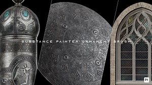 Substance Painter Ornament Path Tool brush   106 high quality Ornament and Trim brush