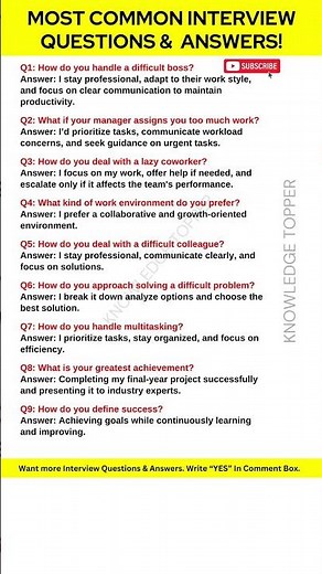 9 Most Common Job Interview Questions and Answers