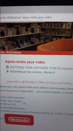 ÉVÈNEMENT SPLATOON 3 (NINTENDO SWITCH) À LA BIBLIOTHÈQUE DES JEUNES AUJOURD'HUI ENTRE 15H et 17H!