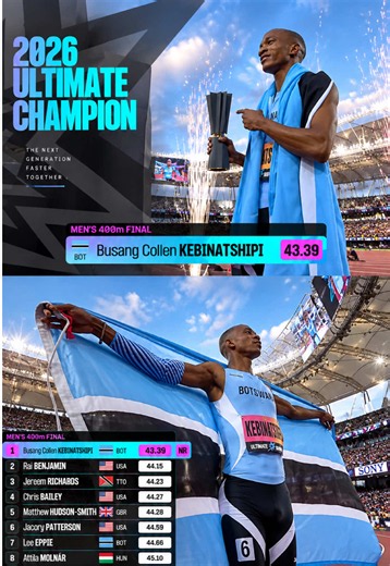 Collen Kebinatshipi 🇧🇼 is the World Ultimate Men's 400m Champion!! only man to break 44! #trackandfield #budapest #botswana🇧🇼tiktok #botswana