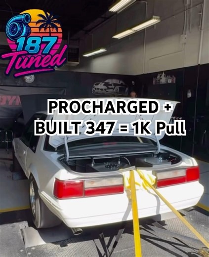 KILLER 1K DYNO PULL 💀 347ci Procharged Foxbody Notchback 🏁 #fordmustang #foxbody #mustang #ford #car