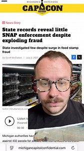 📢 SNAP Fraud in Michigan is Exploding — But Enforcement? Nearly Nonexistent. New state records show a nearly 400% surge in food-stamp fraud from 2023 to 2024— yet enforcement has barely budged. #snapbenefits #michigan #fraud | Michigan Capitol Confidential