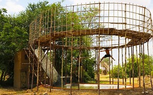 【原始建造】建造双层带有滑梯的住宅【Primitive Daily life】