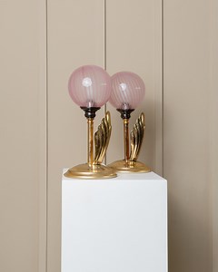 2 Vintage Table Lamps - Filigrana Murano Glass Balls From 1960s Italy - Pink Swirl, Floral Lamp Hollywood Regency Style, Gift Idea - Etsy