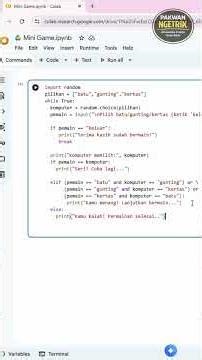 Membuat Mini Games Batu Kertas Gunting Menggunakan Code Python