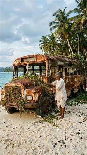 Old man Bus Interior Transformation You Won’t Believe! #ai #shorts