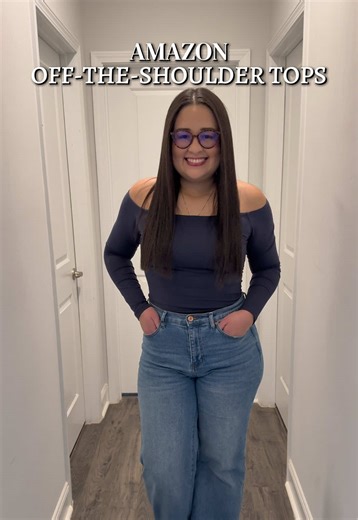 This Amazon off-the-shoulder top is a staple 🤍 Easy to dress up or down. 💬 Comment “link” and I’ll send it to you! #AmazonFashion #AmazonBasics #GoingOutLook #AmazonFinds