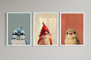 Nursery Bird Prints Set: Watercolor Blue Jay, Cardinal, Robin (digital Download) - Etsy