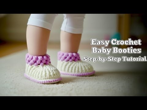 Easy Crochet Baby Booties Tutorial for Beginners | Step-by-Step Baby Shoes