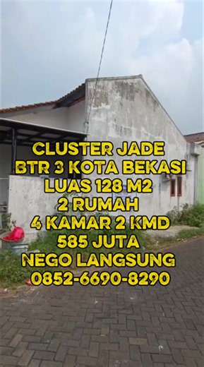 Yang lagi cari rumah hook Luas 128 m2 Beli satu rumah dapat 2 Di kota bekasi Depan masjid ya Buat yg beruntung 585 nego langsung