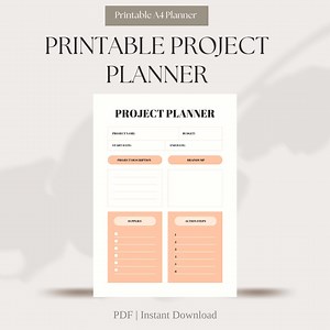 Minimalist Project Planner Template | Printable & Digital | Task Organizer, To-do List, Goal Tracker PDF - Etsy