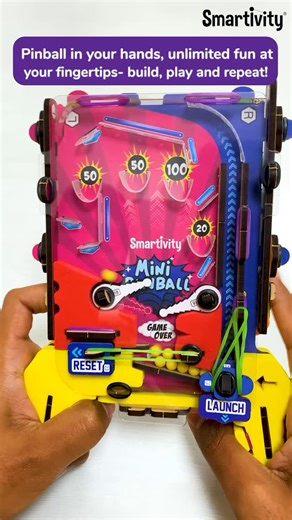 SMARTIVITY on Instagram: "Bring the arcade anywhere! ⚡ Build, play & master your shots with the Smartivity Mini Pinball Machine!  Ready to launch & score big?  #MiniPinball #ArcadeFun #STEMToys #DIYGame #Smartivity #toysforkids #diy #stemtoys"