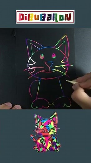 How to draw rainbow cat
